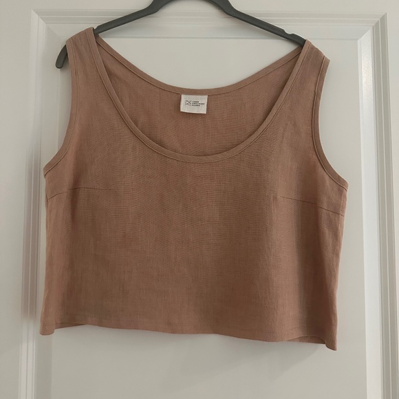 Linen Handmade Studio LINEN CROP TOP Stella in Cream Tan XS - Picture 1 of 3
